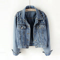 Women's Pearl Beaded Denim Jacket
