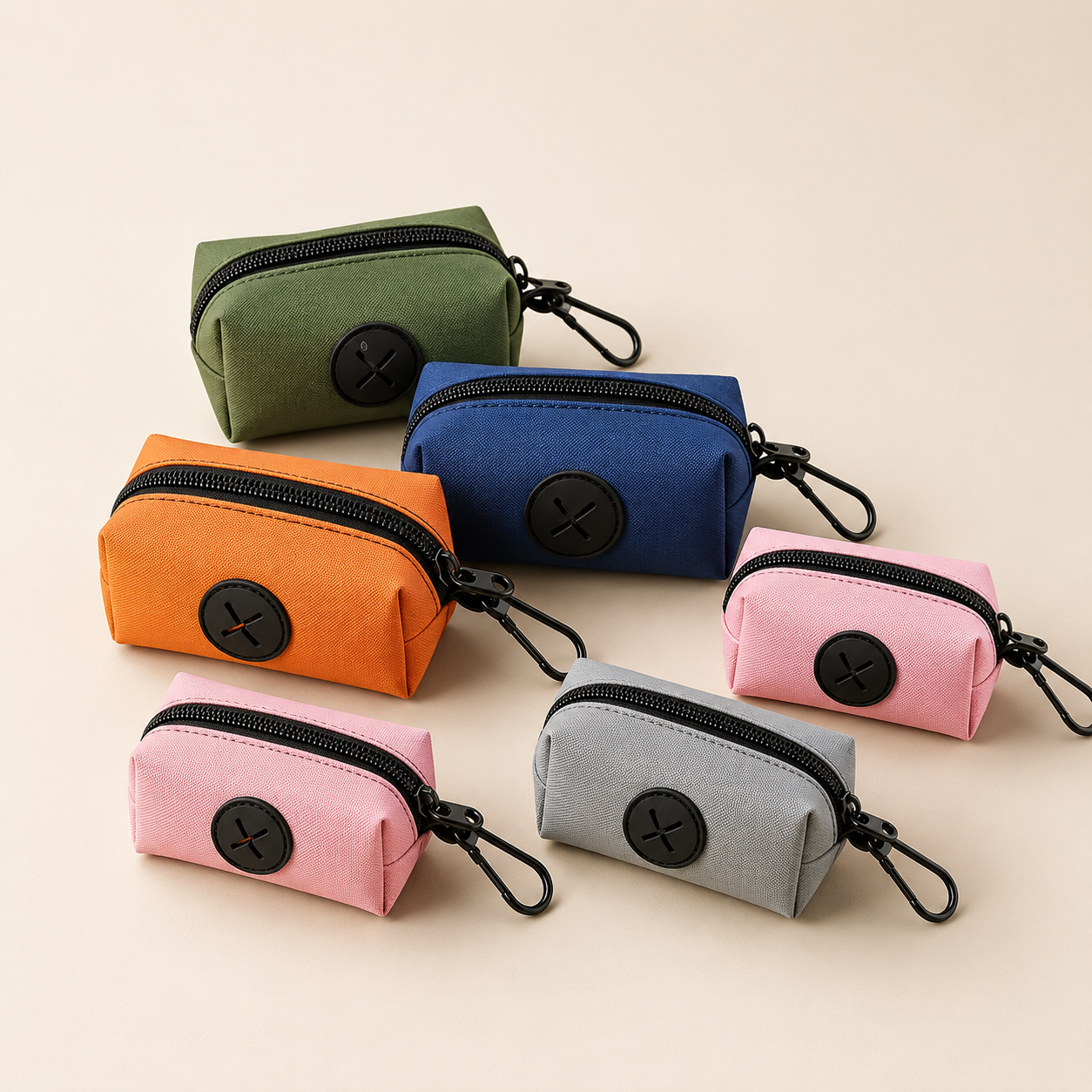 Canvas Dog Poop Bag Dispenser with Carabiner Clip – Eco-Friendly