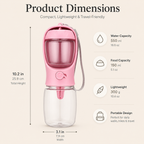 Portable Dog Water Bottle with Food Dispenser – Leak-Proof Travel Bottle for Pets