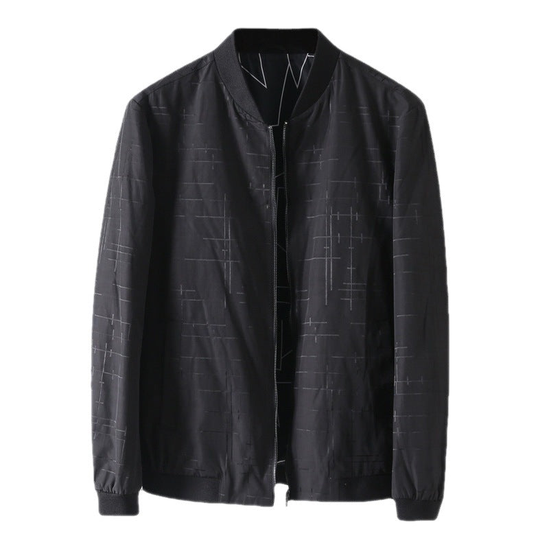Men's Jacquard Baseball Collar Casual Jacket