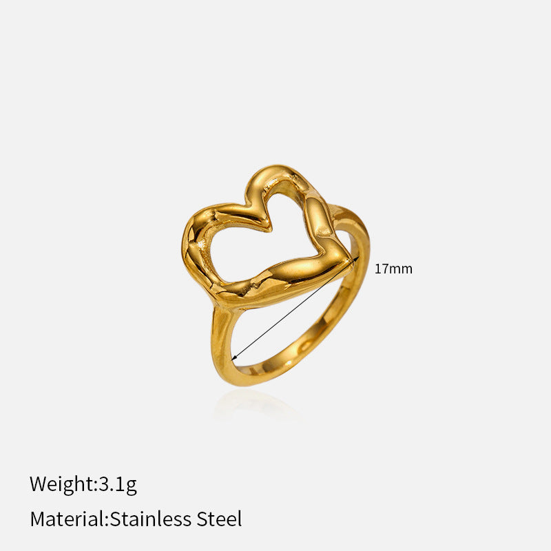 Geometric Gold-Plated Ring – Irregular Textured Band