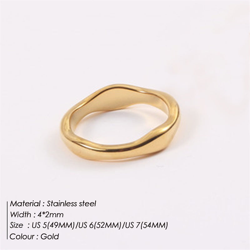Double Wavy Stacked Ring