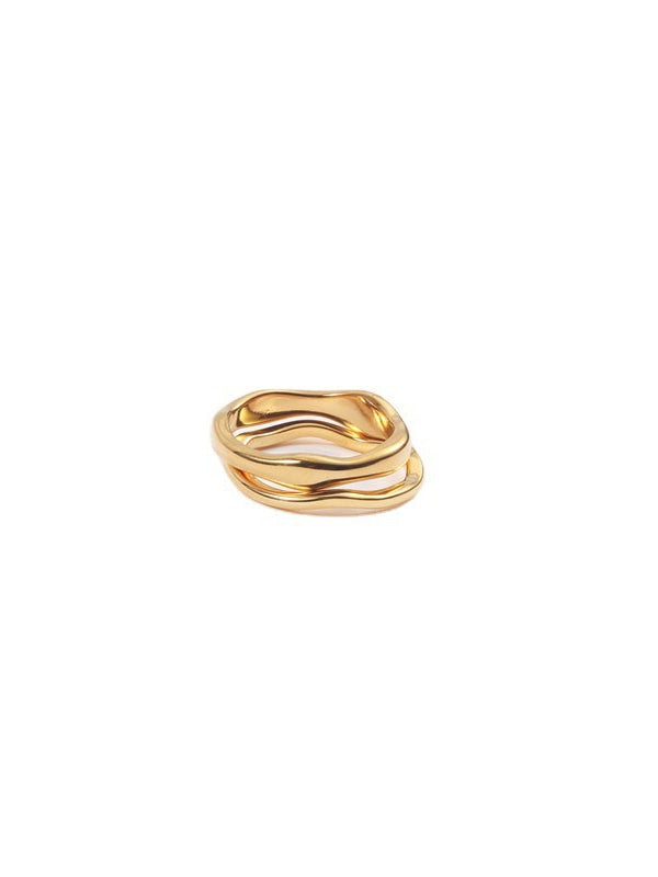 18K Gold-Plated Wavy Ring