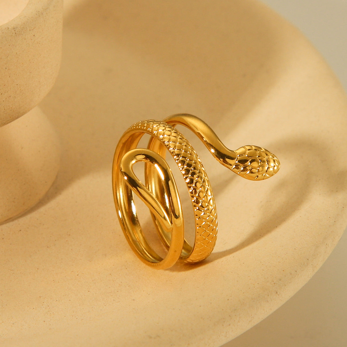 18K Gold Snake Ring