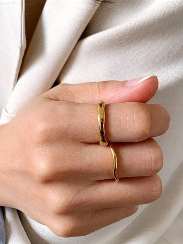 18K Gold-Plated Wavy Ring