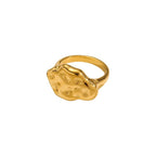 Geometric Gold-Plated Ring – Irregular Textured Band