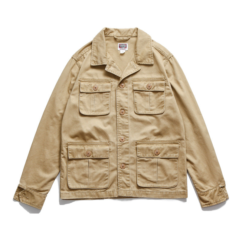 Men's Retro Multi-Pocket Workwear Jacket