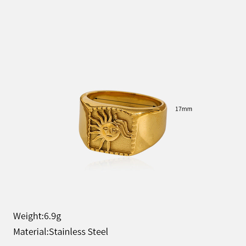 Geometric Gold-Plated Ring – Irregular Textured Band