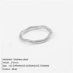 Double Wavy Stacked Ring