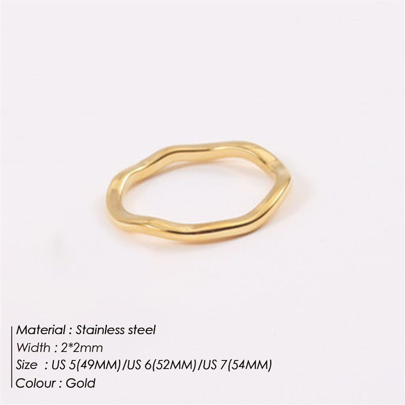 Double Wavy Stacked Ring