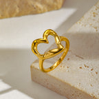 Geometric Gold-Plated Ring – Irregular Textured Band