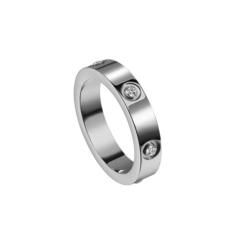 Six-Diamond Zircon Ring
