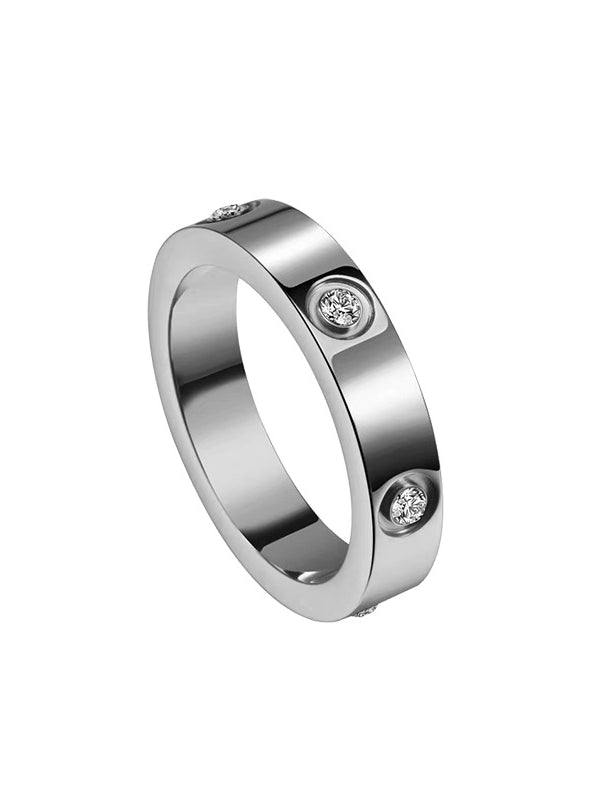 Six-Diamond Zircon Ring