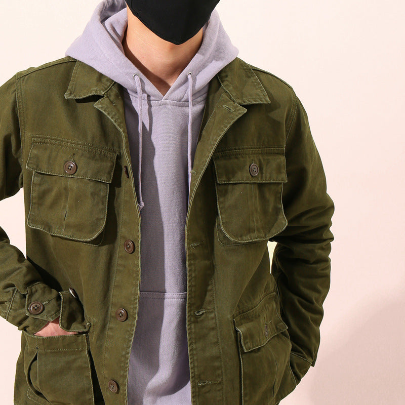 Men's Retro Multi-Pocket Workwear Jacket