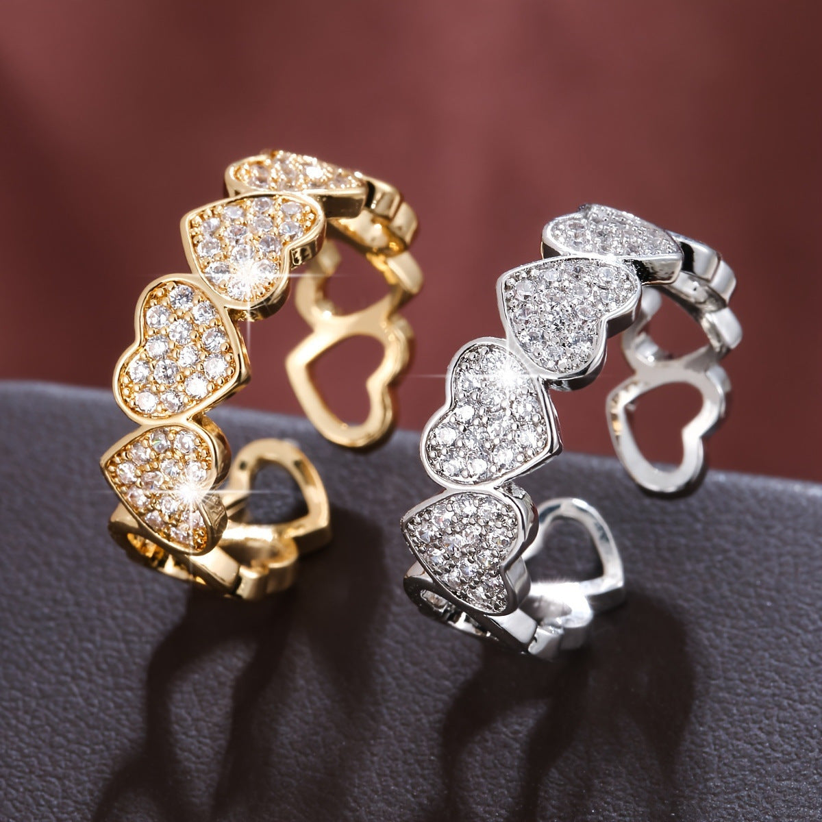 Heart Zircon Open Ring