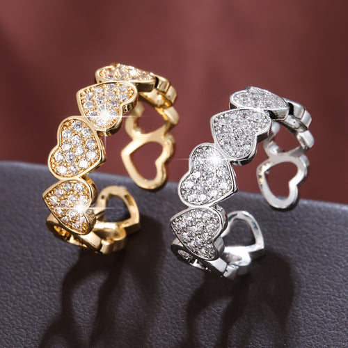 Heart Zircon Open Ring