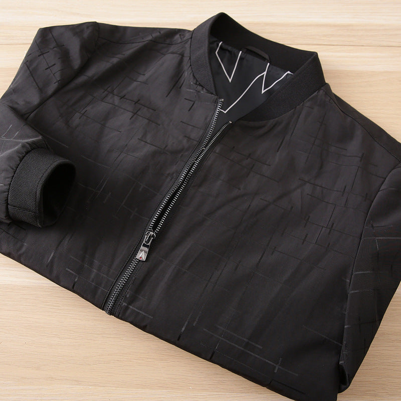 Men's Jacquard Baseball Collar Casual Jacket