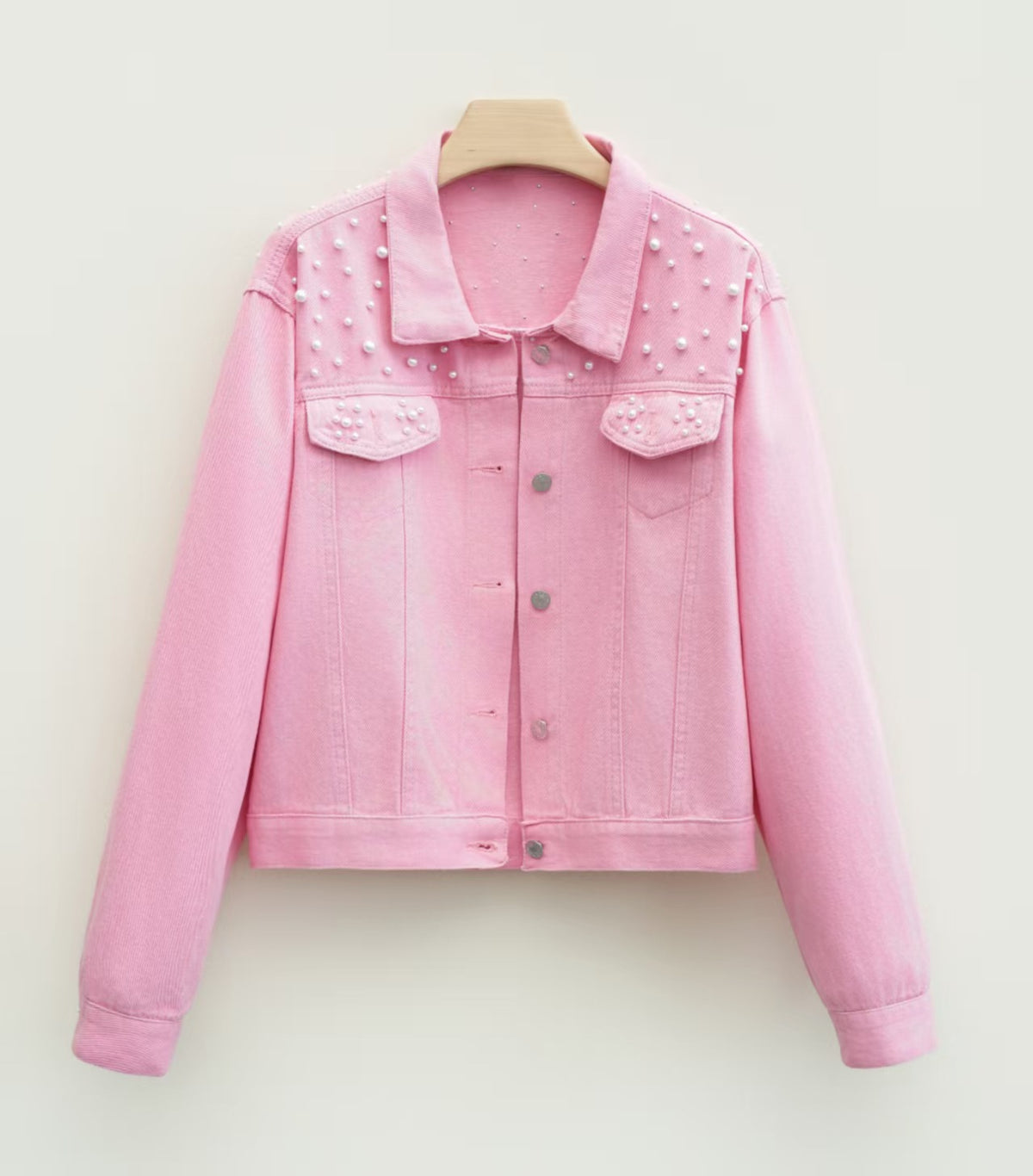 Women's Pearl Beaded Denim Jacket