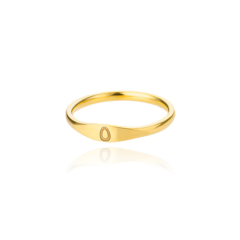 Cross-border 26 English Letter Ring Stainless Steel high quality Niche Design Light Luxury Opening Female Ring Food Ring