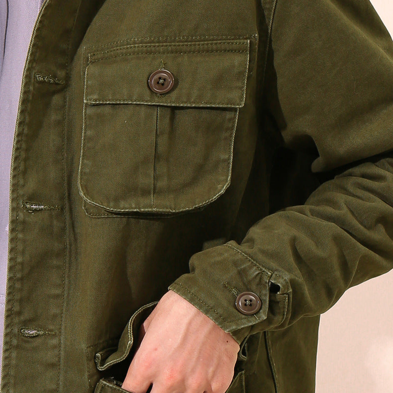 Men's Retro Multi-Pocket Workwear Jacket