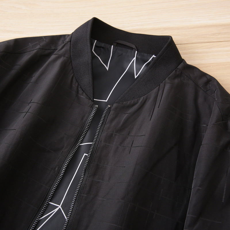 Men's Jacquard Baseball Collar Casual Jacket
