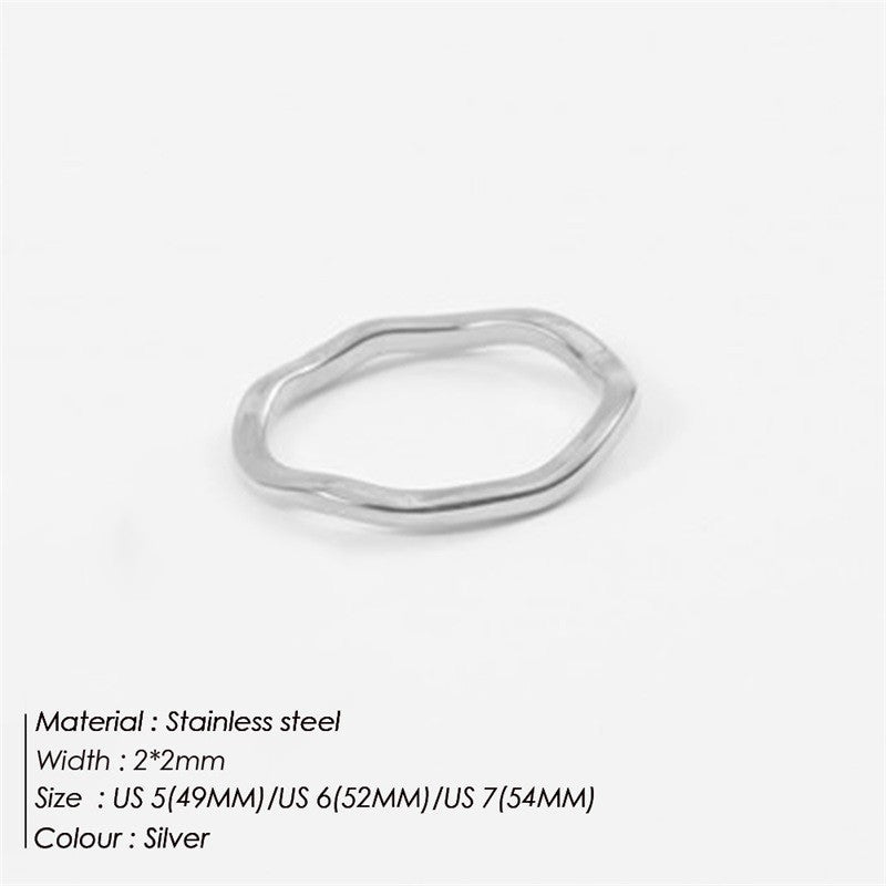 Double Wavy Stacked Ring