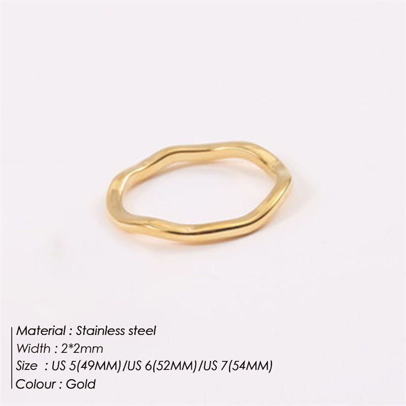 Double Wavy Stacked Ring