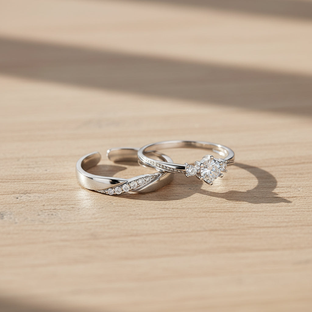 S925 Silver Couple Ring
