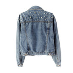 Women's Pearl Beaded Denim Jacket