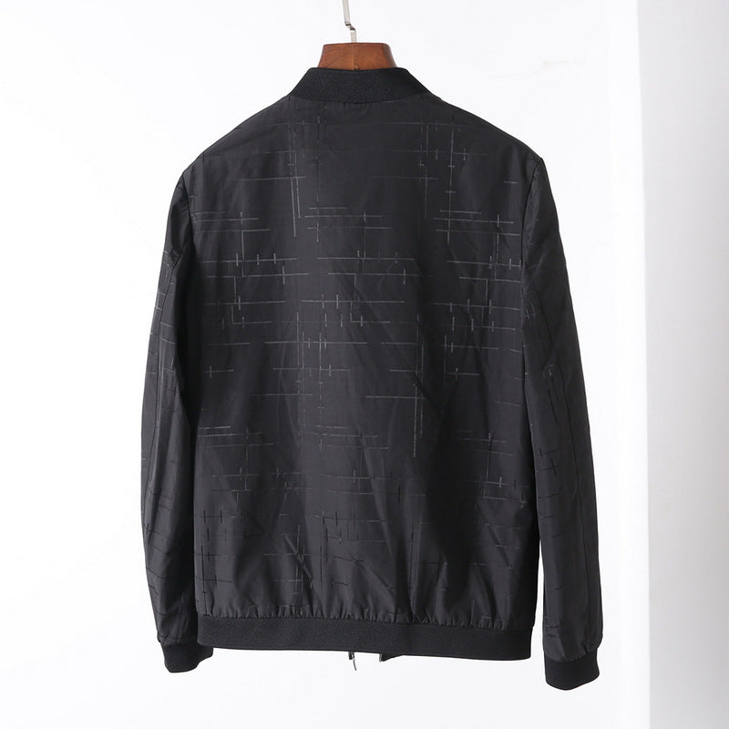 Men's Jacquard Baseball Collar Casual Jacket