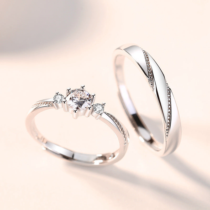 S925 Silver Couple Ring