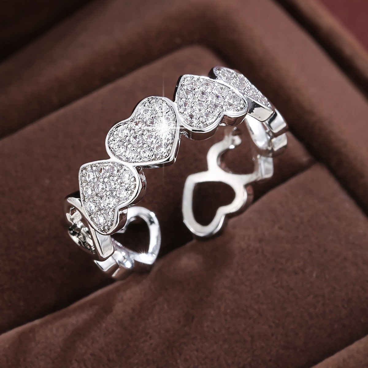 Heart Zircon Open Ring