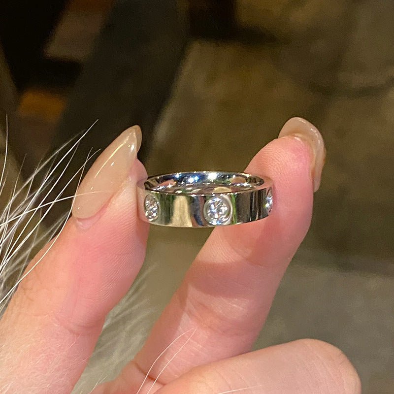 Six-Diamond Zircon Ring