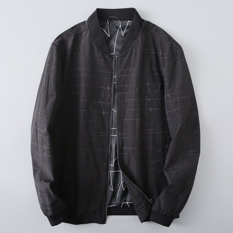 Men's Jacquard Baseball Collar Casual Jacket
