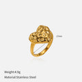 Geometric Gold-Plated Ring – Irregular Textured Band