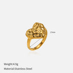 Geometric Gold-Plated Ring – Irregular Textured Band