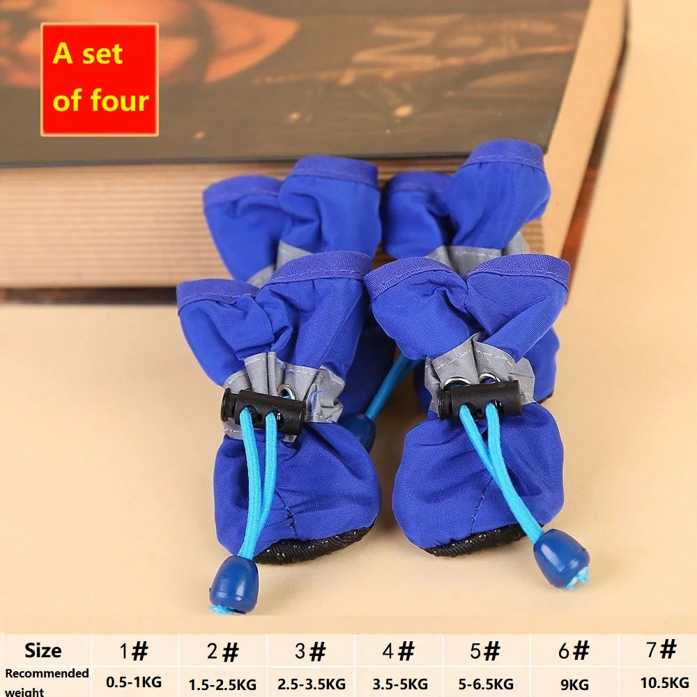 Waterproof Dog Boots for Small Dogs – Set of 4 with Non-Slip Rubber Sole