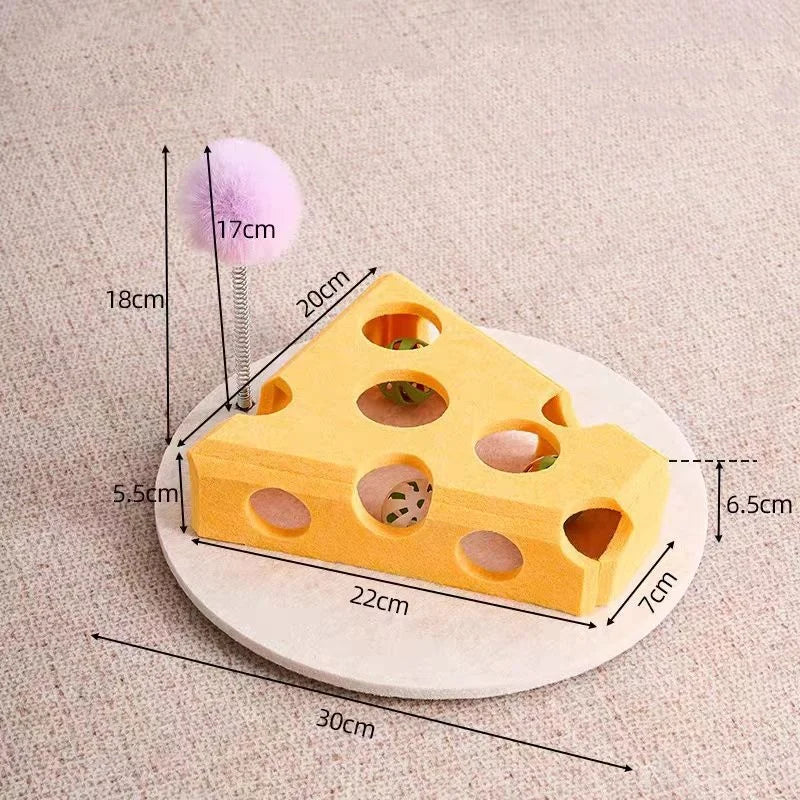 Interactive Cat Puzzle Maze Toy – Felt Box with Bell Ball for Indoor Cats