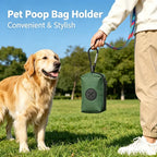 Canvas Dog Poop Bag Dispenser with Carabiner Clip – Eco-Friendly