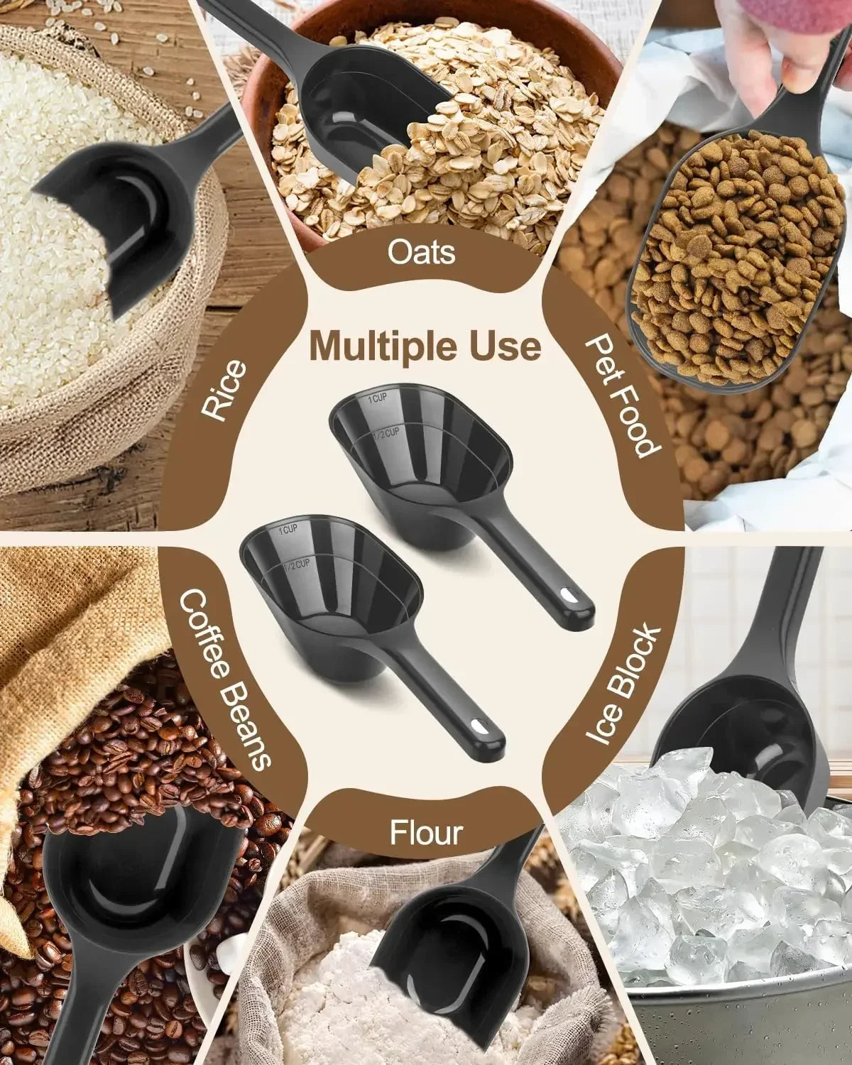 Dog Food Scoop with Measuring Lines – 3-Pack for Dogs & Cats
