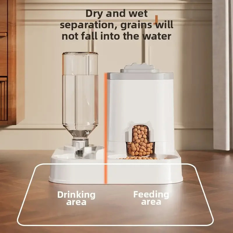 Automatic Pet Feeder & Water Dispenser – Gravity-Powered, No Batteries Needed