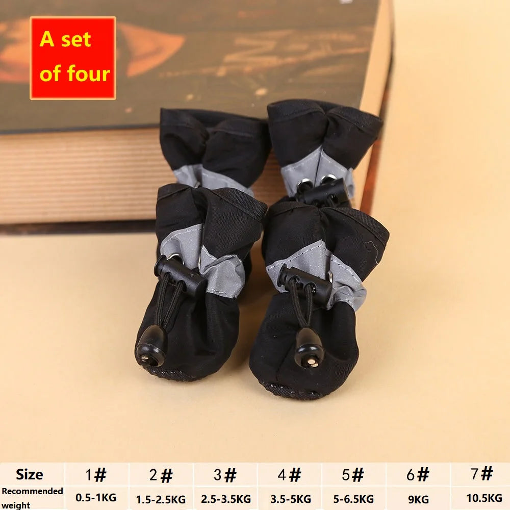 Waterproof Dog Boots for Small Dogs – Set of 4 with Non-Slip Rubber Sole