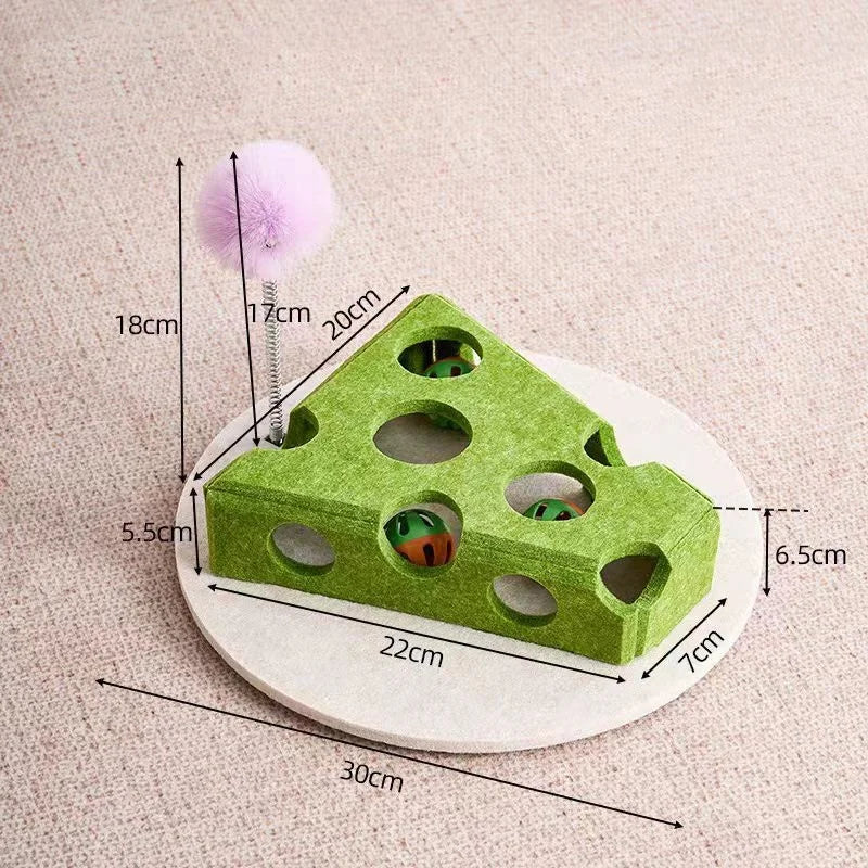 Interactive Cat Puzzle Maze Toy – Felt Box with Bell Ball for Indoor Cats