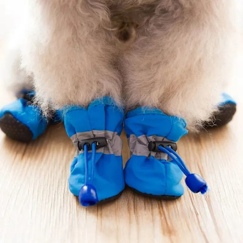 Waterproof Dog Boots for Small Dogs – Set of 4 with Non-Slip Rubber Sole