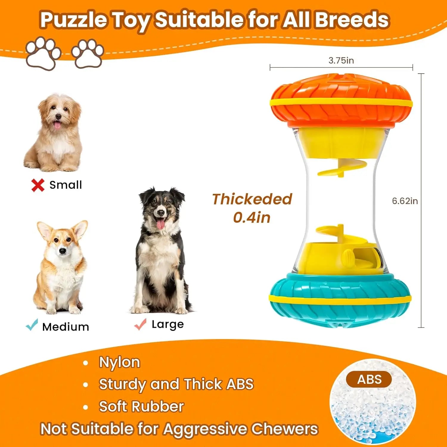 Interactive Dog Puzzle Toy – Treat Dispensing Slow Feeder for Boredom & Enrichment