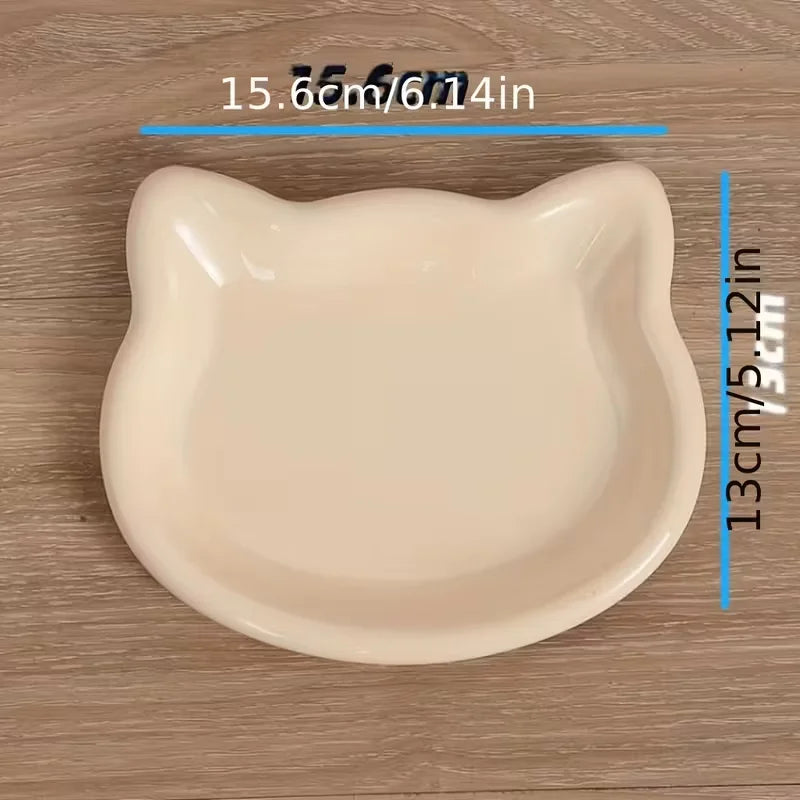 Shallow Pet Food Dish Set – 4 Colors for Cats & Small Dog Breeds